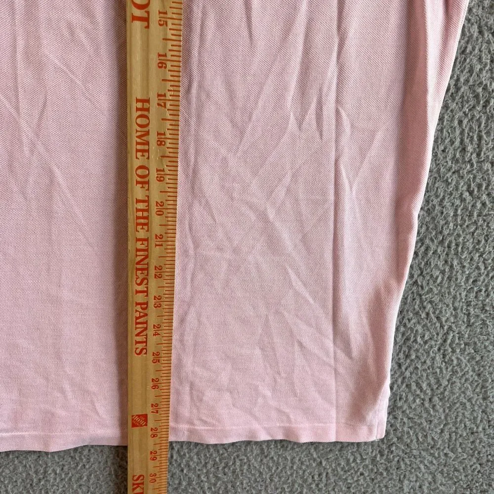 Ralph Lauren Polo Shirt Mens Large‎ Pink Knit Oxford Casual Preppy Button Down
